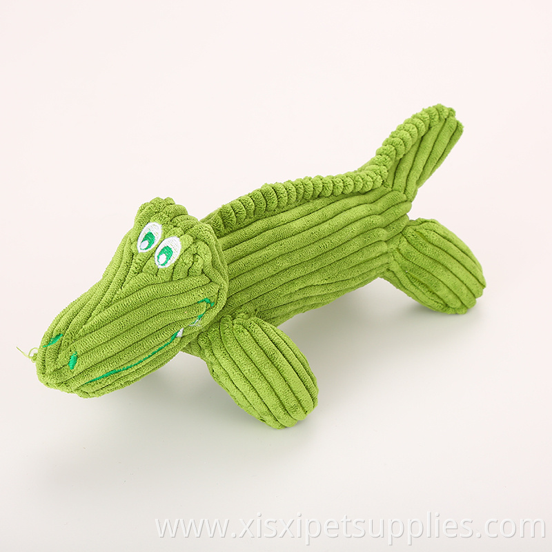 wholesale corduroy plush loin and crocodile pet toy with sound